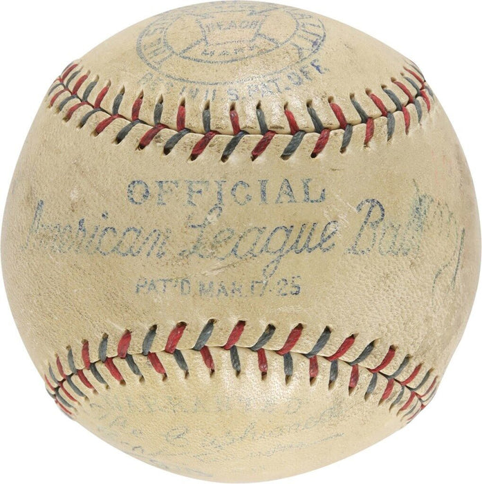 Babe Ruth Lou Gehrig Joe Dimaggio Signed American League Baseball PSA DNA COA