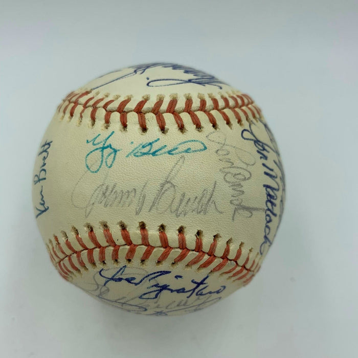 1974 All Star Game Signed Baseball Yogi Berra Carlton Fisk Rose Bench JSA COA