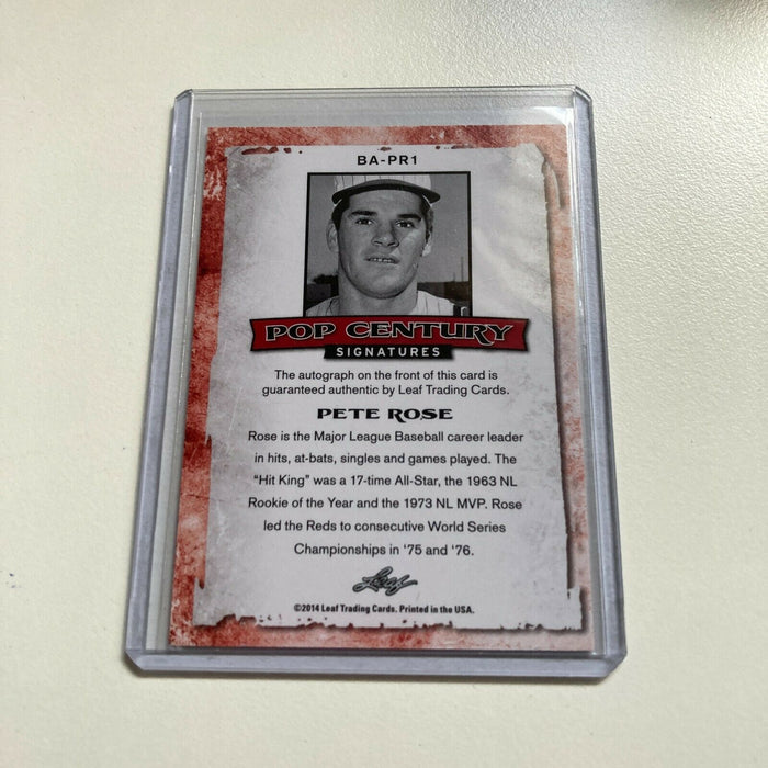 Leaf Pop Century Pete Rose #5/5 Auto Signed Autographed Baseball Card