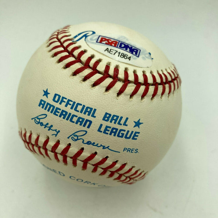 Beautiful Mickey Mantle Signed American League Baseball PSA DNA Graded MINT 9