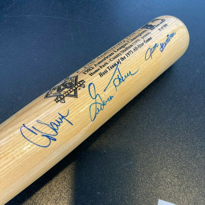 1982 Milwaukee Brewers American League Champs Team Signed Baseball Bat JSA COA