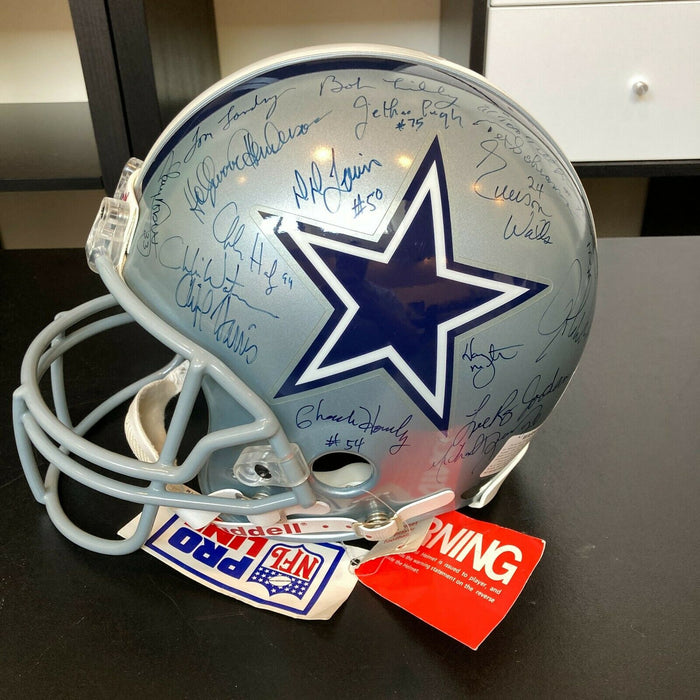 Dallas Cowboys Legends Signed Helmet Tom Landry Roger Staubach 38 Sigs JSA COA