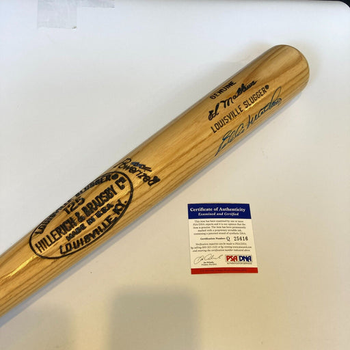Eddie Mathews Signed Louisville Slugger Game Model Baseball Bat PSA DNA COA