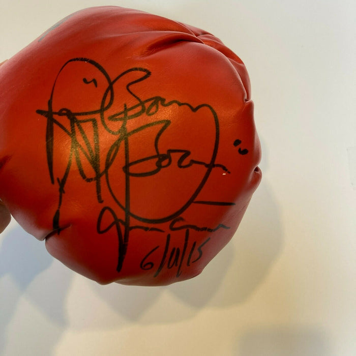 Boxing HOF 2015 Class Signed Glove Ray Mancini  Riddick Bowe Yoko Gushiken JSA