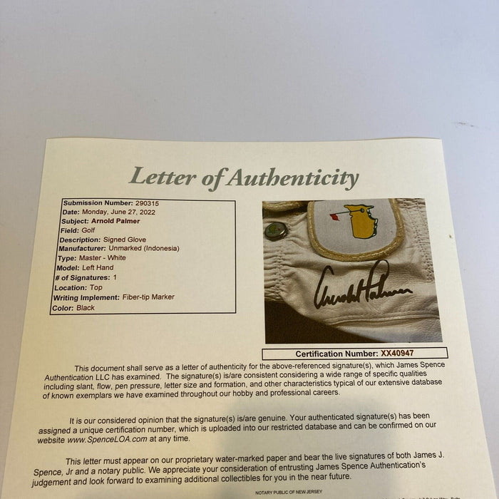 Arnold Palmer Signed Autographed PGA Golf Glove JSA COA