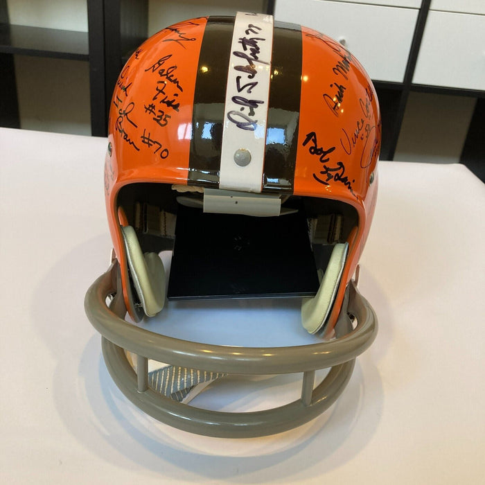1964 Cleveland Browns Super Bowl Champs Team Signed Helmet Jim Brown JSA COA
