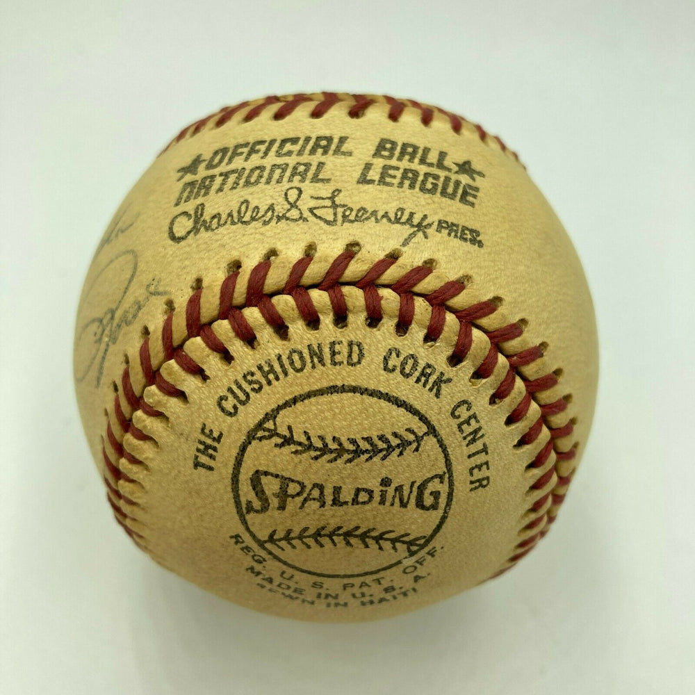Pete Rose 1970's Playing Days Signed National League Feeney Baseball JSA COA