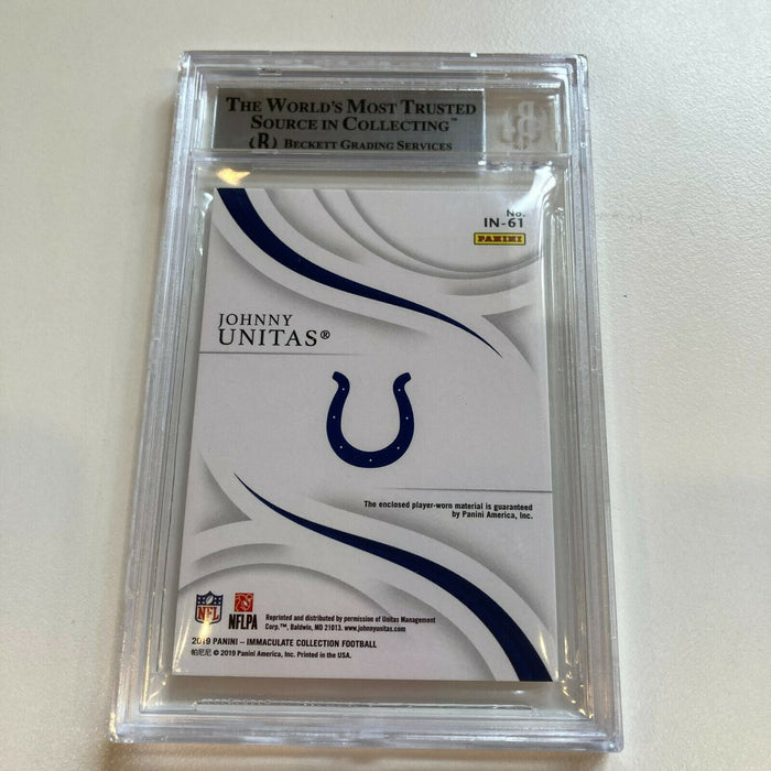2019 Immaculate Collection Johnny Unitas Game Used Patch #16/19 BGS 9 MINT