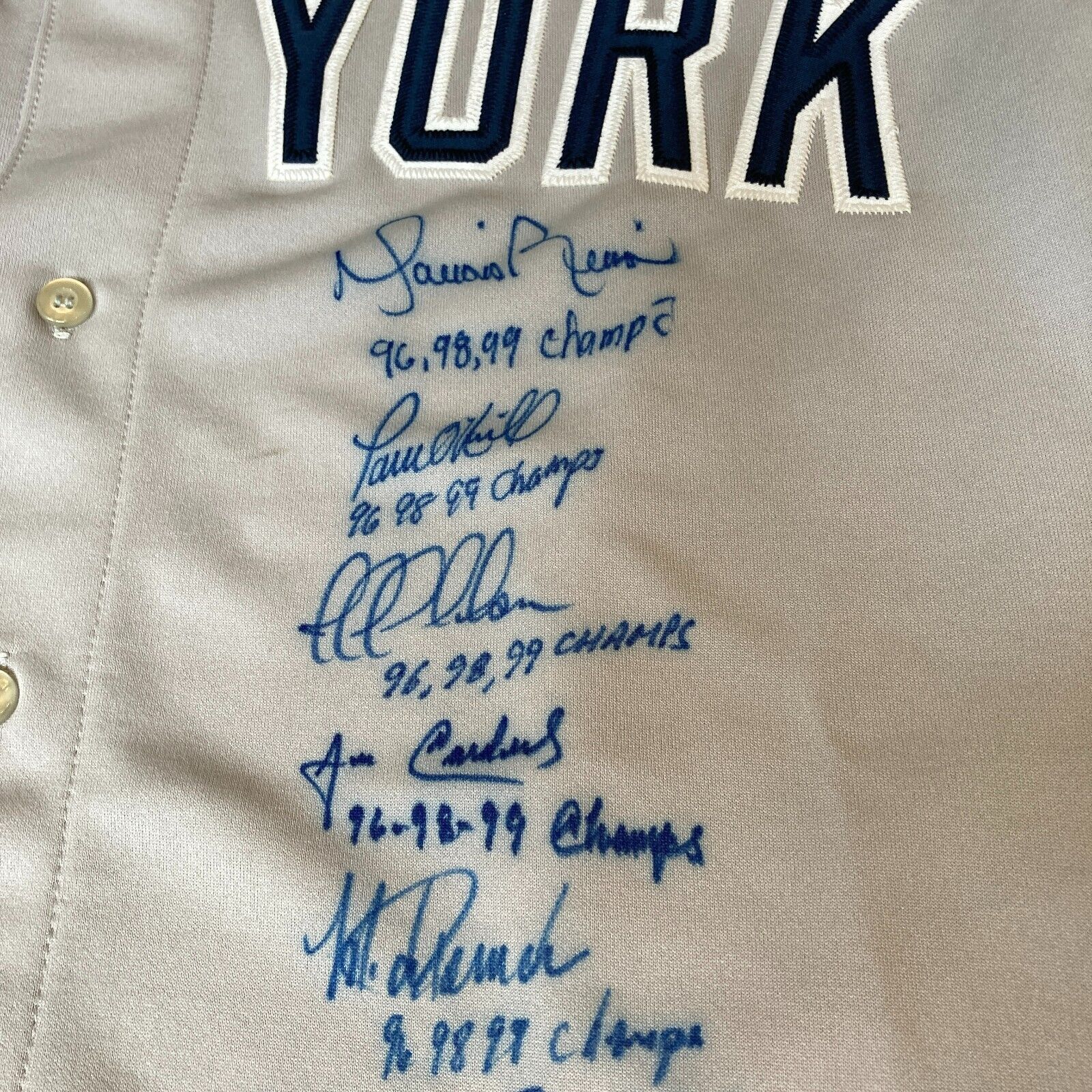 1996 NY Yankees Team Signed Authentic Derek Jeter World Series Jersey —  Showpieces Sports