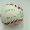 Tom Glavine Signed Heavily Inscribed Stat MLB Baseball With JSA COA