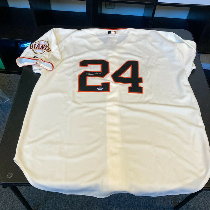 Willie Mays Signed San Francisco Giants Authentic Russell Game Jersey PSA DNA