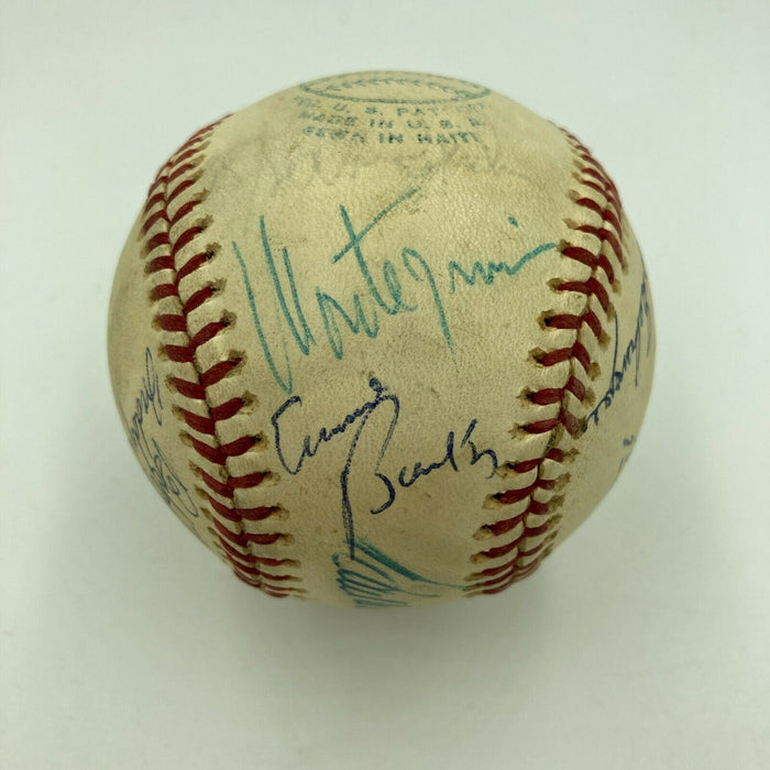Willie Mays Hank Aaron Ernie Banks Hall Of Fame Multi Signed Baseball JSA COA