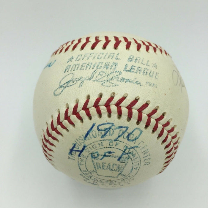 Jesse Haines Earle Combs Ford Frick 1970 Hall Of Fame Induction Signed Baseball