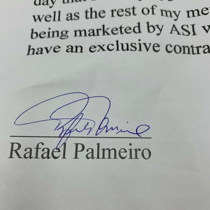 Rafael Palmeiro 493 Home Run 4-9-2003 Signed Inscribed Game Used Baseball COA