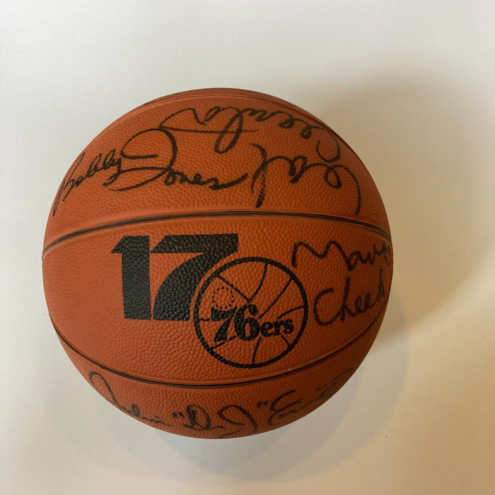 1983 Philadelphia 76ers Team Signed Basketball With Julius Erving Dr. J