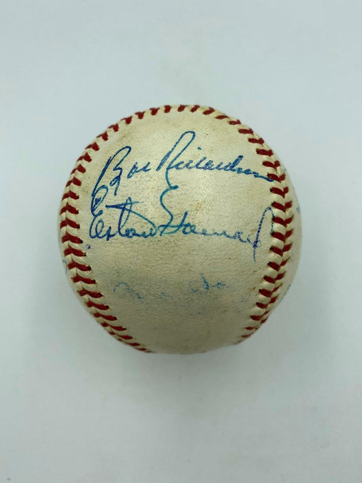 Beautiful 1963 New York Yankees AL Champs Team Signed Baseball Mickey Mantle JSA