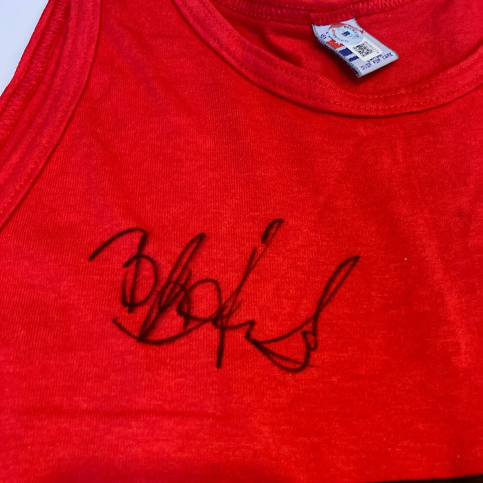 B.J. Armstrong Signed Chicago Bulls Back To Back Champs T-shirt Beckett