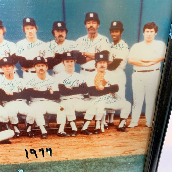1977 Yankees World Series Champs Team Signed Large Photo Thurman Munson PSA DNA
