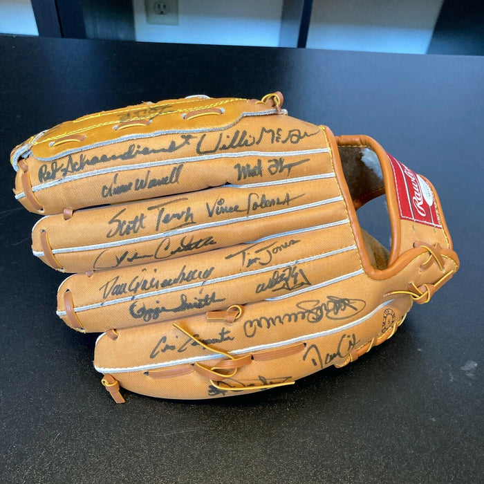 1989 St. Louis Cardinals Team Signed Baseball Glove Ozzie Smith JSA COA