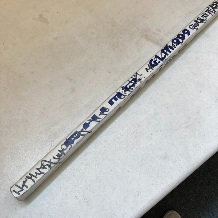 1987 Rendezvous Signed Hockey Stick Wayne Gretzky Mario Lemieux Mark Messier JSA