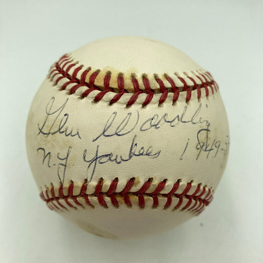 Gene Woodling Yankees 1949-1954 Signed Official American League Baseball JSA COA