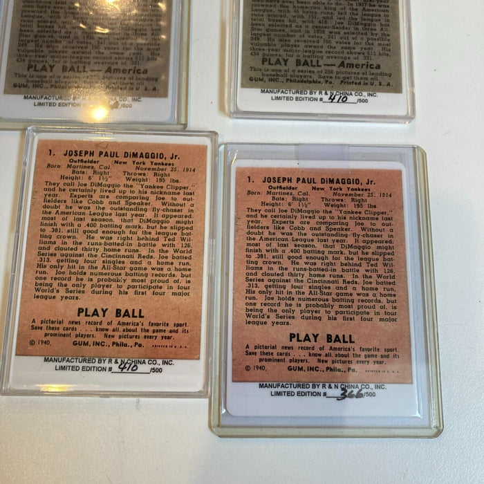 (4) Joe Dimaggio Porcelain Playball Baseball Cards