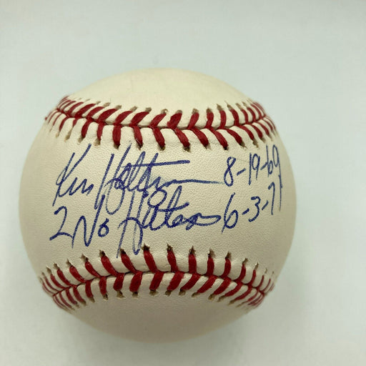 Ken Holtzman 2 No Hitters 1969 & 1971 Signed Inscribed Baseball With JSA COA
