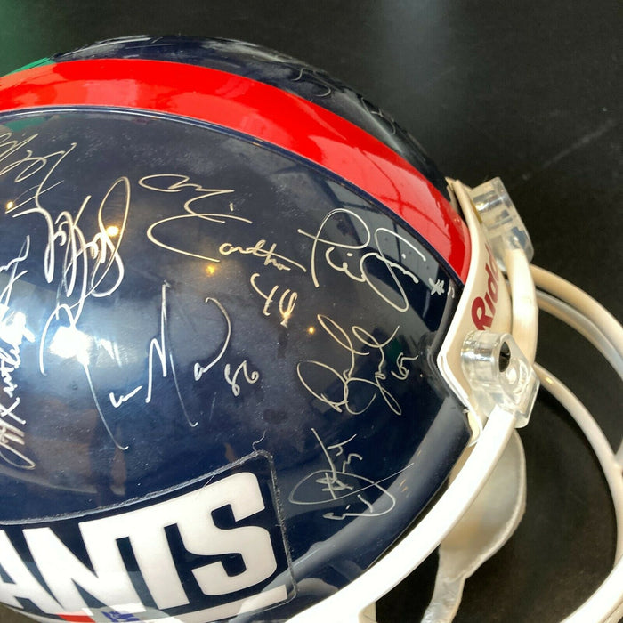 1986 New York Giants Super Bowl Champs Team Signed Authentic Helmet With JSA COA