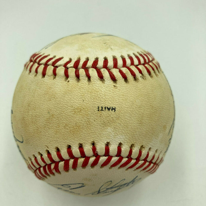 Hall Of Fame Multi Signed Cracker Jack Old Timers Game Baseball Beckett COA