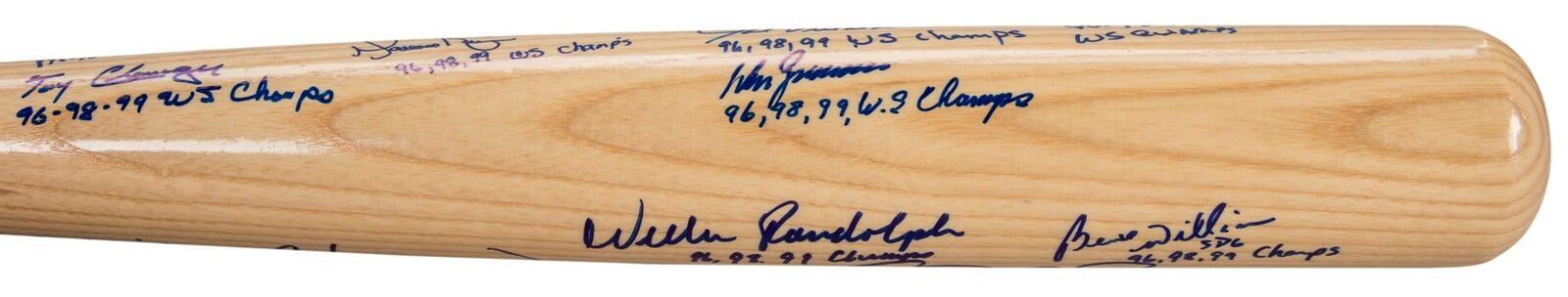 Extraordinary New York Yankees 1996 Team Of The Decade Signed Bat LE #21/25 JSA
