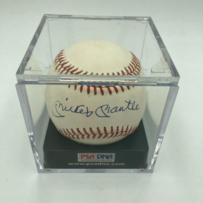 Mickey Mantle Signed American League Baseball PSA DNA Graded 8 Near Mint