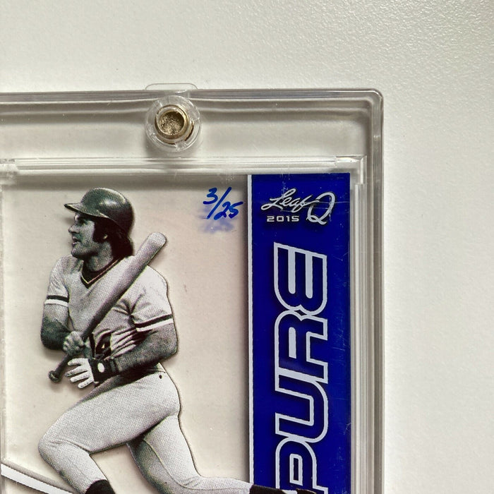 Leaf Q Pete Rose #3/25 Auto Signed Autographed Baseball Card