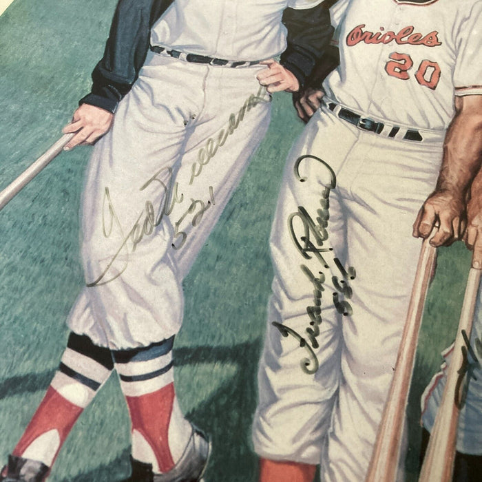 500 Home Run Club Signed Large Litho Photo Mickey Mantle Ted Williams JSA
