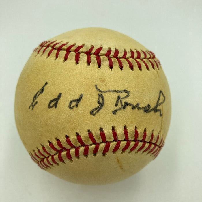Edd Roush Single Signed Vintage American League Baseball JSA COA
