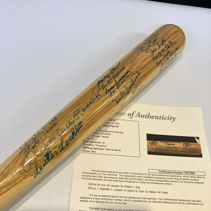 Negro League Legends Multi Signed Baseball Bat With JSA COA