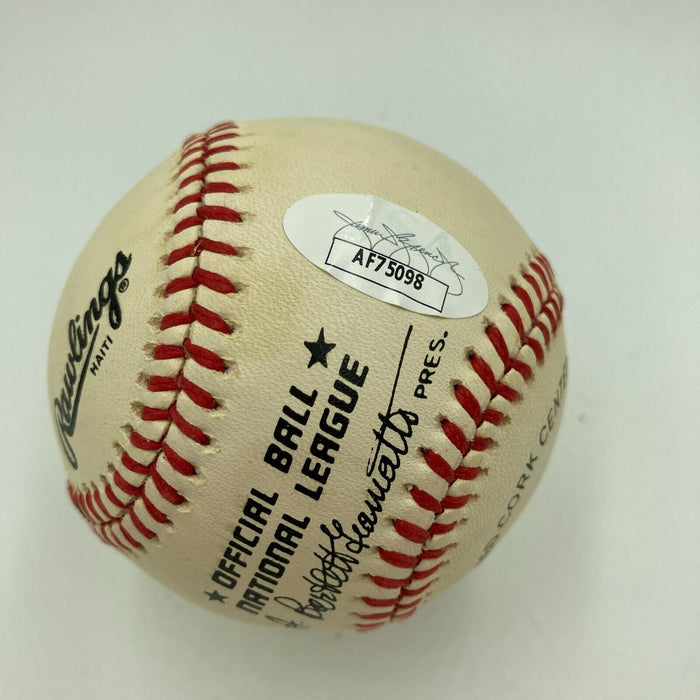 Nice Warren Spahn Signed Official National League Baseball JSA COA