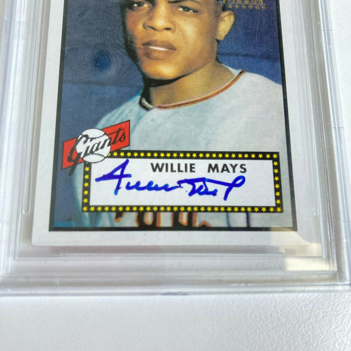 1952 Topps Willie Mays Signed Autographed RP RC Baseball Card BGS 9 Auto 10