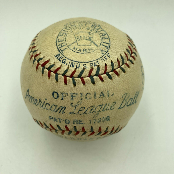 Beautiful Babe Ruth & Lou Gehrig Signed American League Baseball PSA DNA & JSA