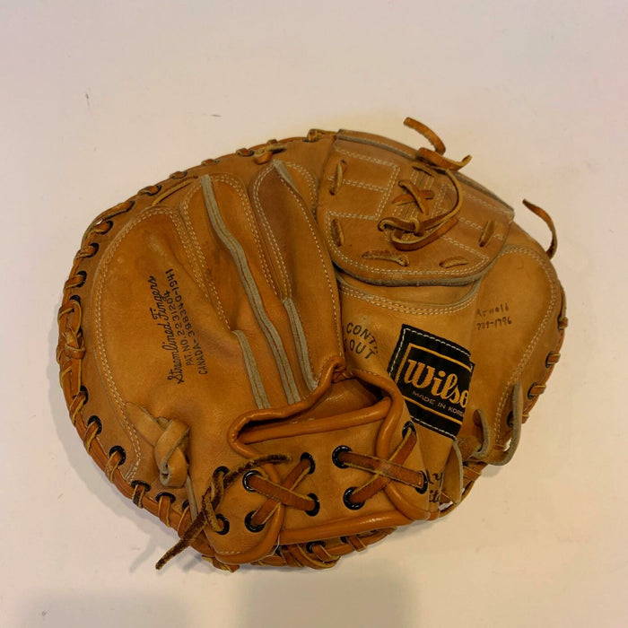 Carlton Fisk Signed Vintage 1970's Catchers Mitt Glove With JSA COA