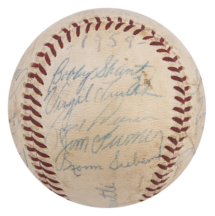 1958 New York Yankees World Series Champs Team Signed Baseball JSA COA