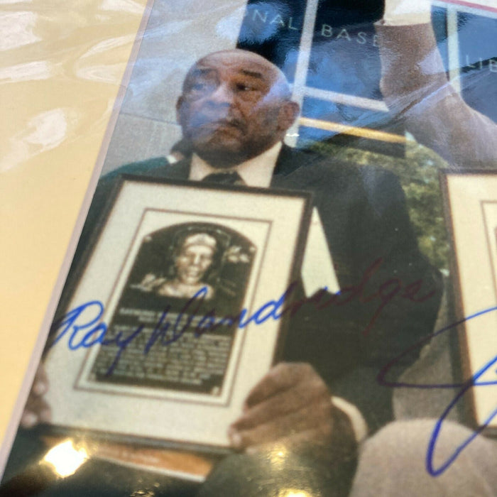 Catfish Hunter Billy Williams Ray Dandridge Signed HOF Induction 8x10 Photo