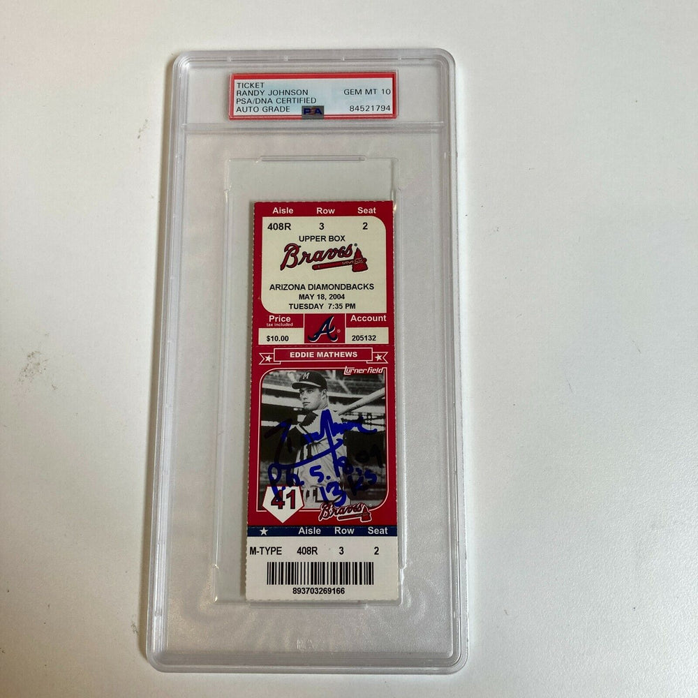 Randy Johnson Signed Inscribed Perfect Game Ticket May 18, 2004 PSA DNA COA