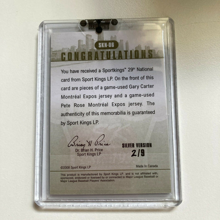 Leaf Sportkings Gary Carter Pete Rose 2/9 Game Used Jersey Patch