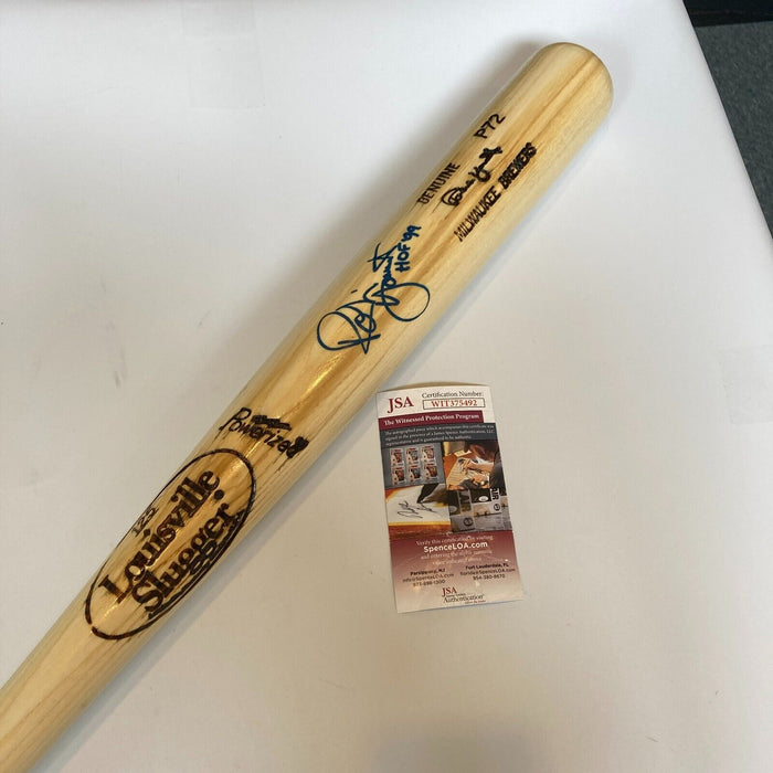 Robin Yount HOF 1999 Signed Louisville Slugger Game Model Baseball Bat JSA  COA