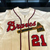 Warren Spahn Signed Authentic 1950's Milwaukee Braves Game Jersey With JSA COA