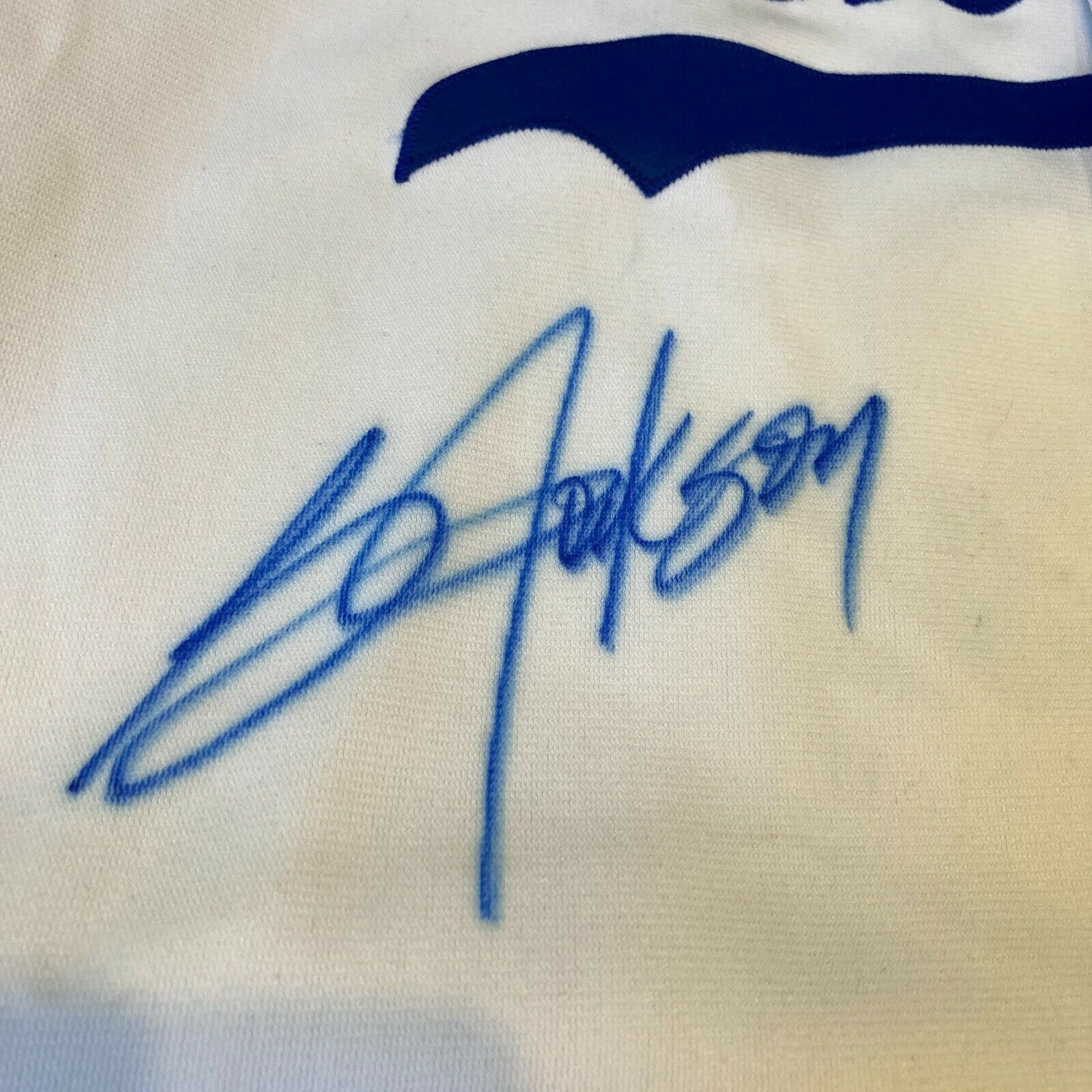 Bo Jackson Autographed White Kansas City Jersey - Beautifully