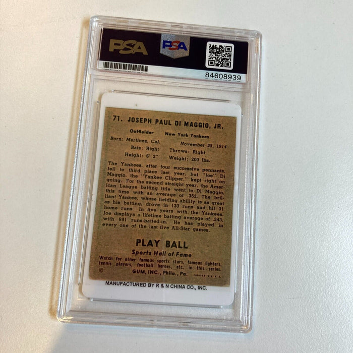 1941 Play Ball Joe Dimaggio Signed Porcelain Baseball Card PSA DNA Auto