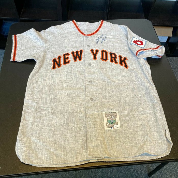 Beautiful Willie Mays Signed 1951 New York Giants Game Model Jersey JSA COA