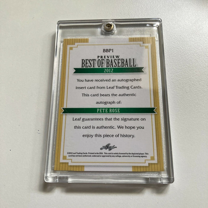 2012 Leaf Best Of Baseball Pete Rose Auto Signed Autographed Baseball Card