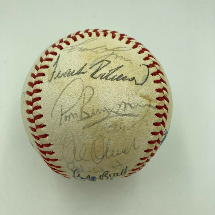 1980 All Star Game Team Signed A.S. Baseball George Brett Carlton Fisk JSA COA
